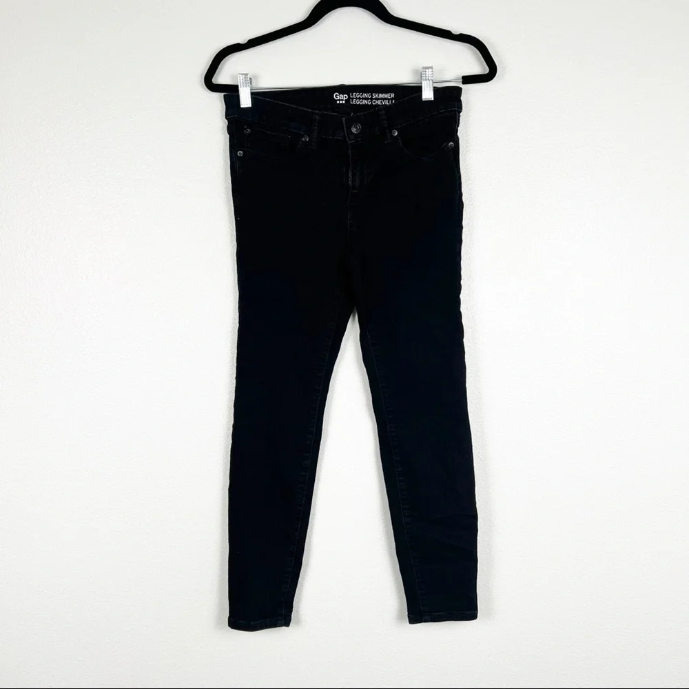 GAP Mid Rise Black Skinny Jeans 4‎
